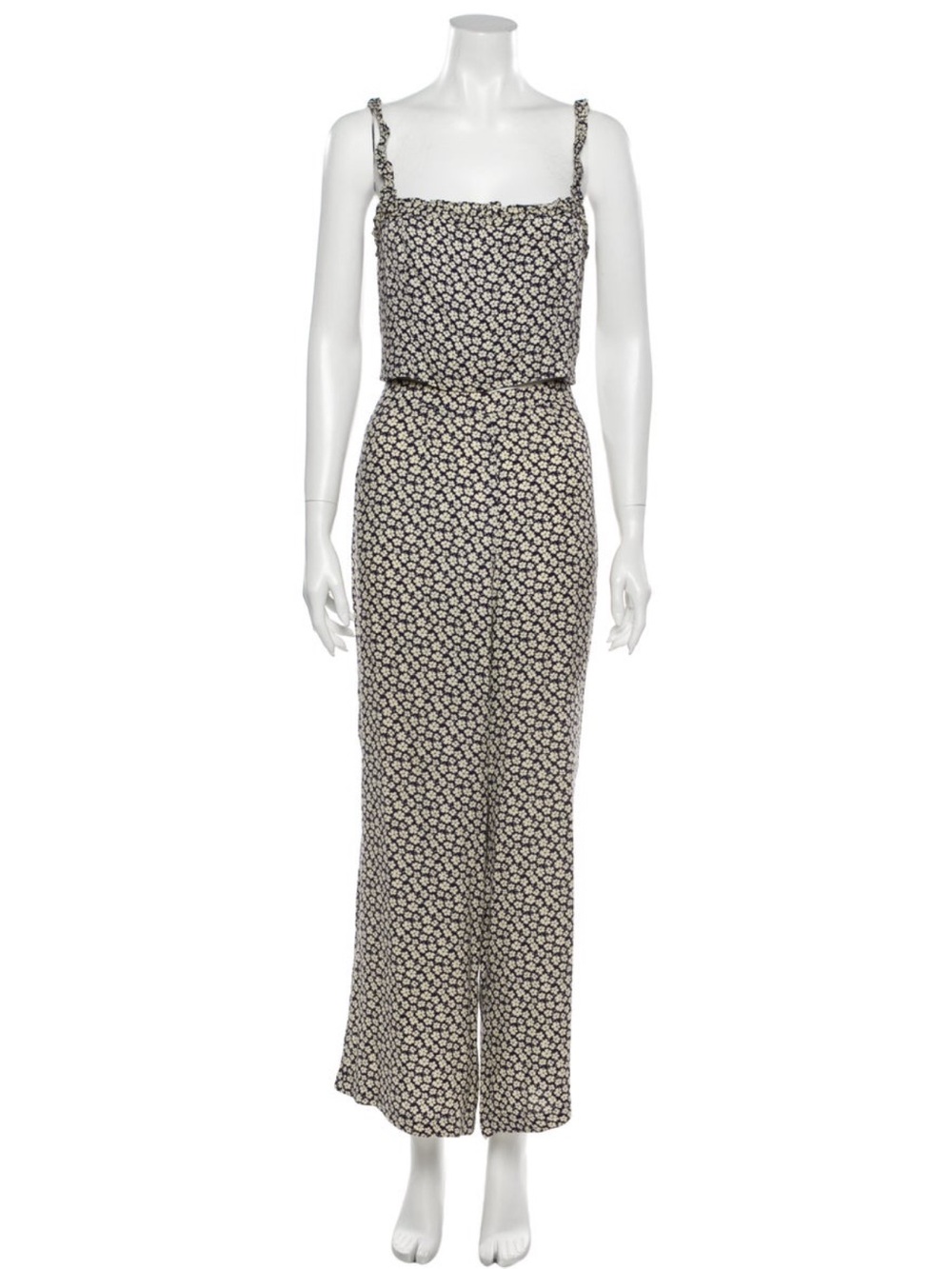 Reformation floral print crop tank and pant set size 8